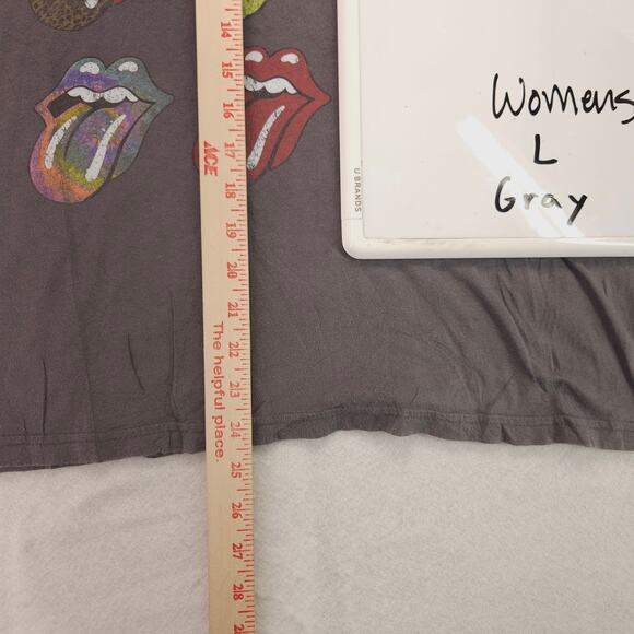 Rolling Stones Tour Band Short Sleeve Graphic T Shirt Womens Size Large L Gray - Picture 8 of 9